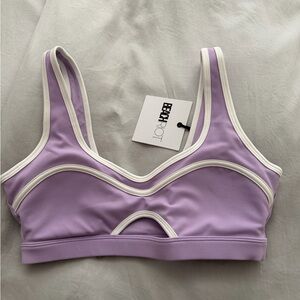 Beach Riot Lavender and Ivory Sports Bra